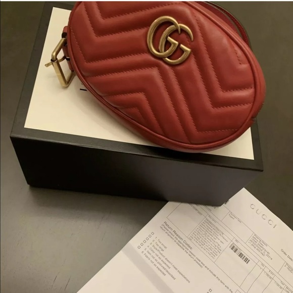 Gucci Handbags - Gucci Marmont belt bag red size 95